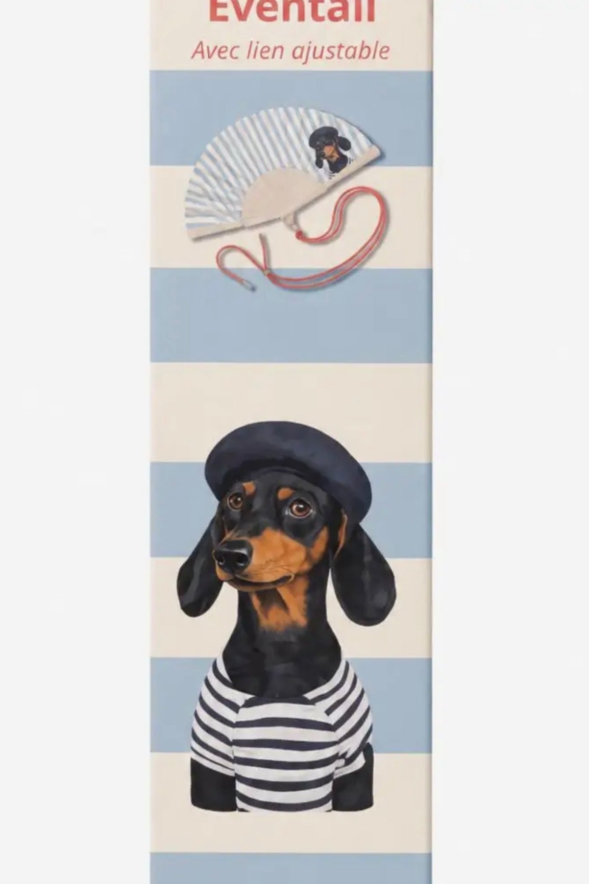 Woom – Striped Dog Βεντάλια με Λουράκι Ώμου & Gift Box
