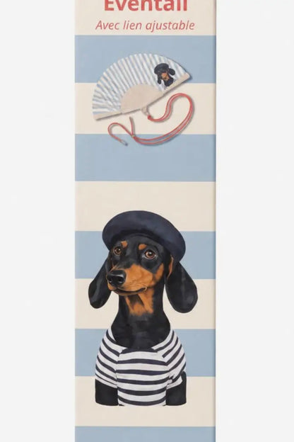 Woom – Striped Dog Βεντάλια με Λουράκι Ώμου & Gift Box