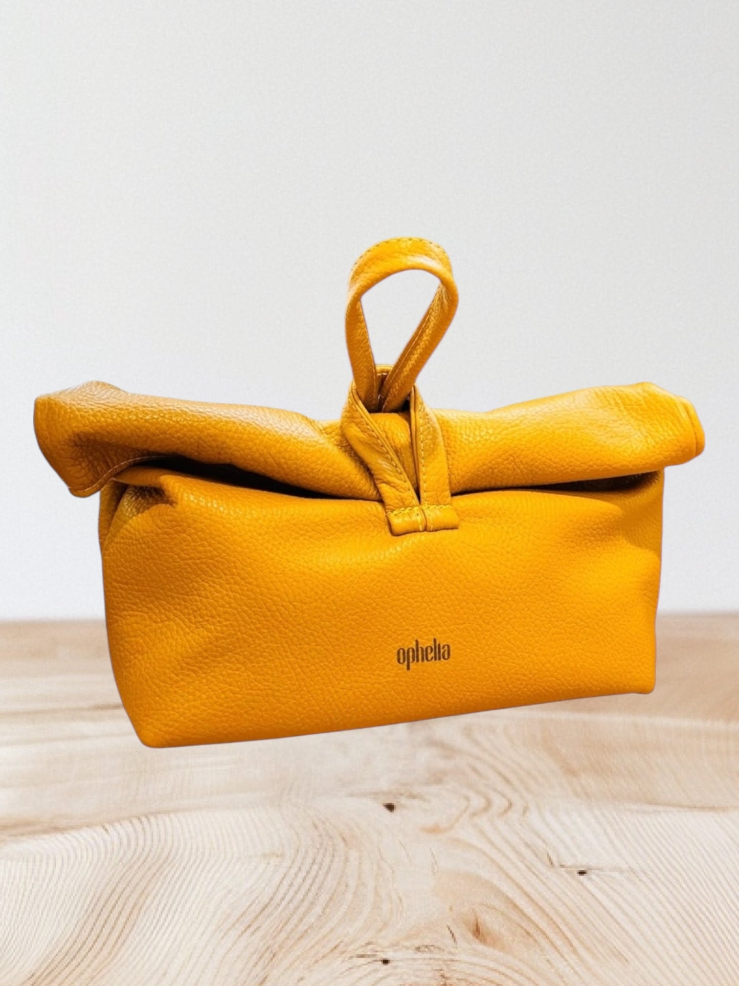Ophelia - Roll & Leather Δερμάτινη τσάντα μουσταρδί