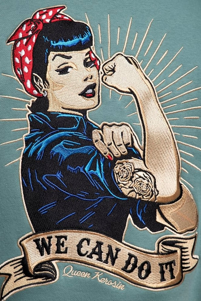 Queen Kerosin - Κολεγιακό Τζάκετ «We Can Do It» Μέντα