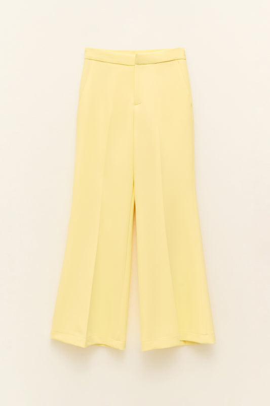 Lumina - Flared Παντελόνι με Πιέτα και Πλαϊνές Τσέπες Κίτρινο