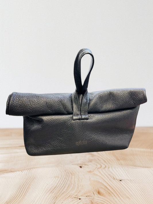 Ophelia - Roll & Leather Δερμάτινη τσάντα μαύρη