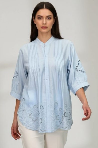 Charizma - Πουκάμισο με Κιπούρ Γαλάζιο
