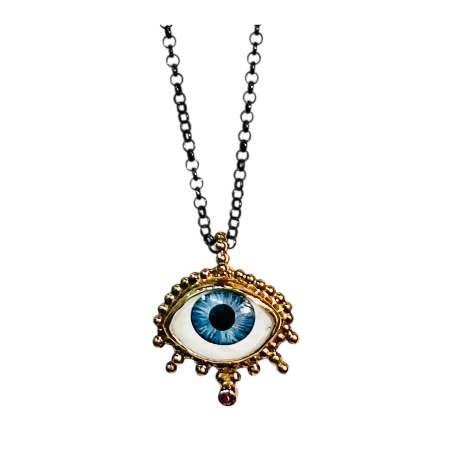 Tonia Makri - Χειροποίητο Επίχρυσο Ασημένιο Κολιέ με ημιπολύτιμους λίθους