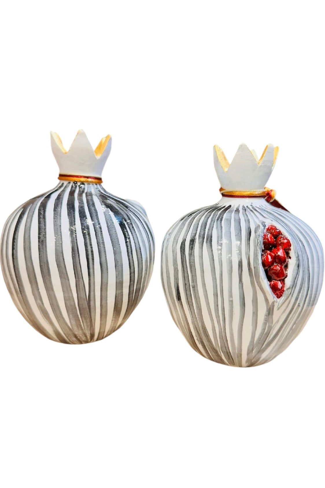 Ψαρόνι - Κεραμικό Γούρι Ρόδι Ριγέ Μεγάλο