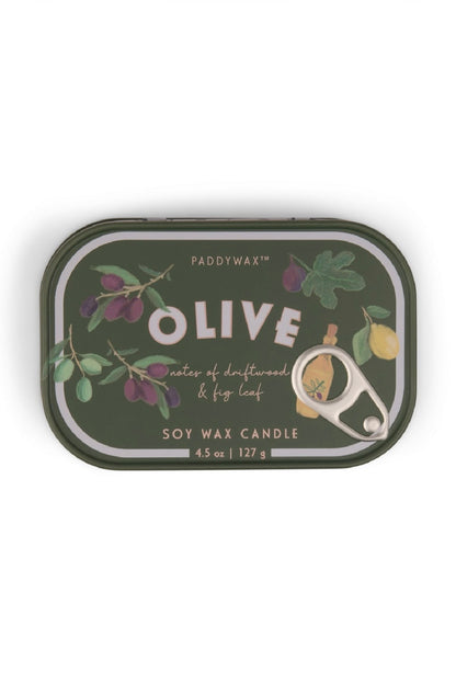 Paddywax  Bistro Olive - Φυτικό Κερί 127gr σε μεταλλικό δοχείο-κονσέρβα Fig & Olive