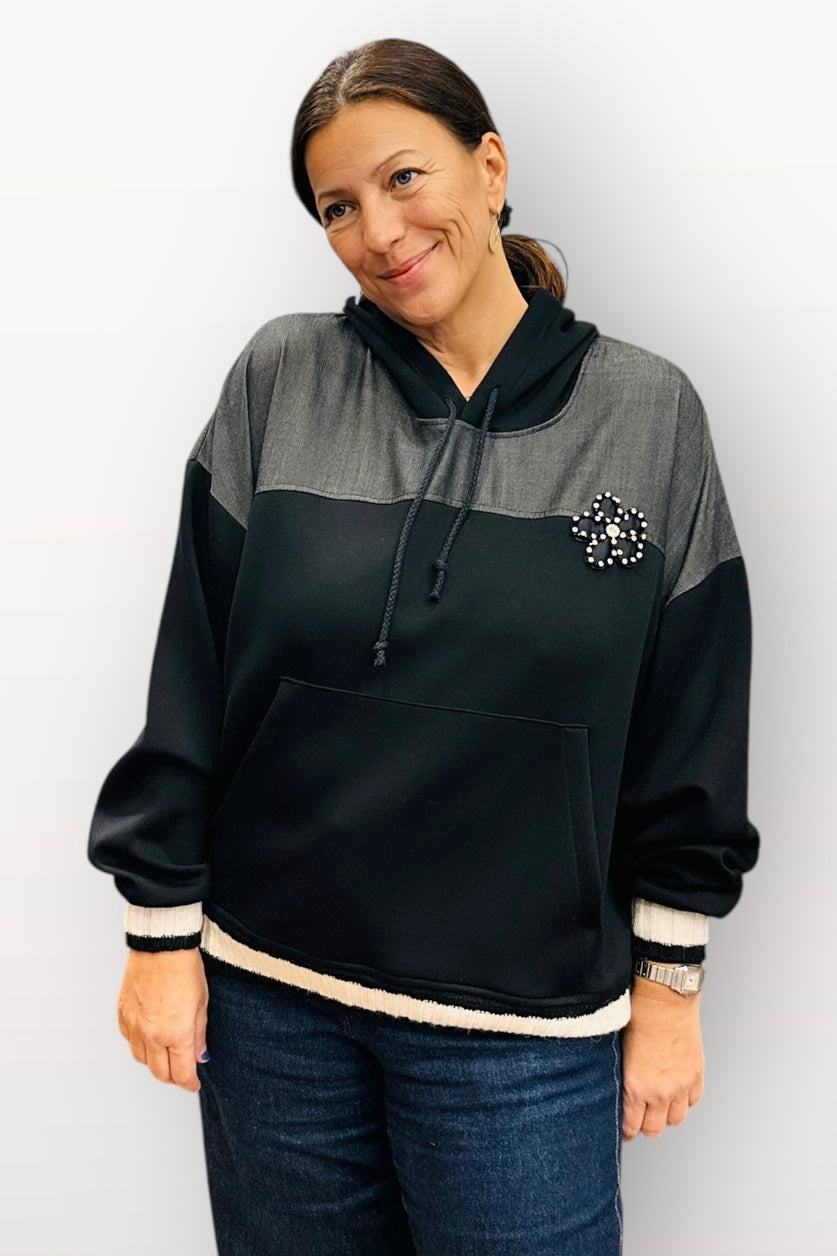 Eighty2 by Figaro - Φούτερ με Κουκούλα & Διακοσμητικό με Στρας