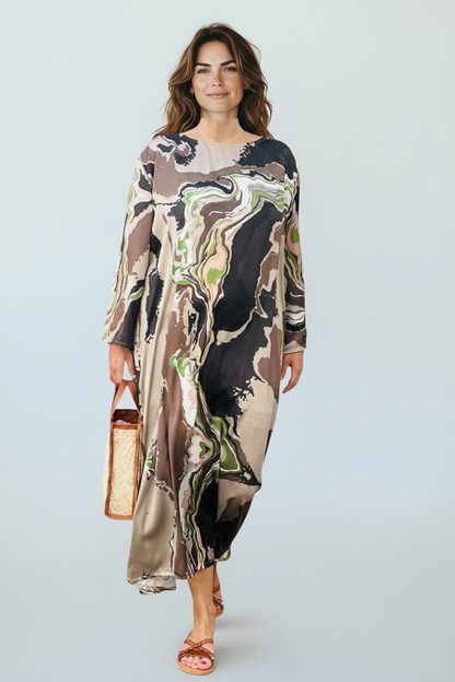 Anlyta- Φόρεμα Silk Touch Barbara Army