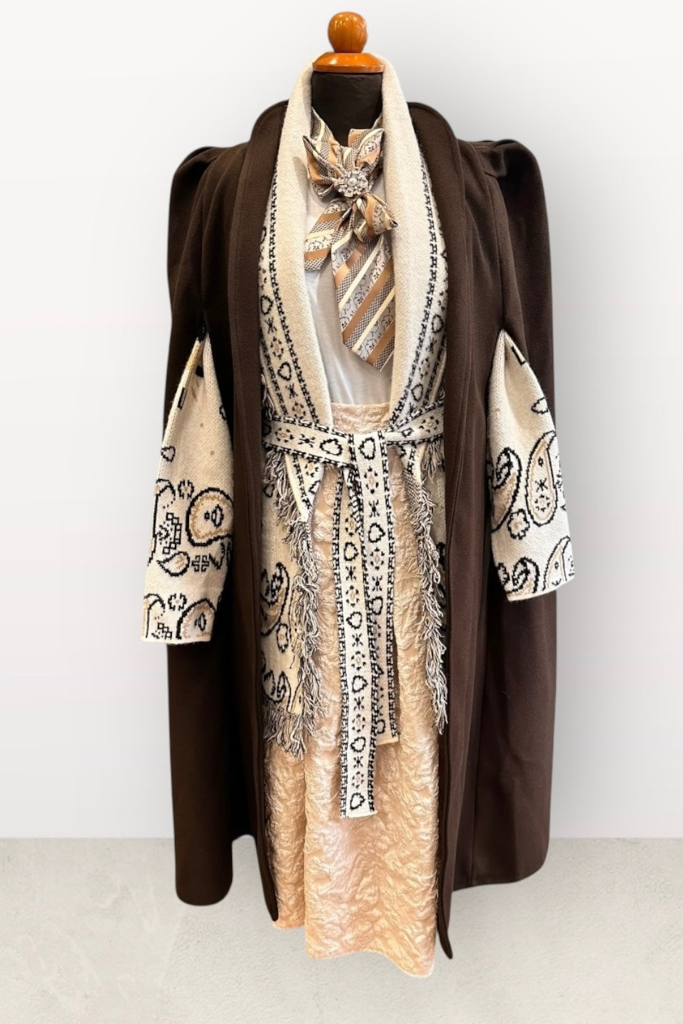 Charizma - Μακριά Κάπα Καφέ Σκούρο