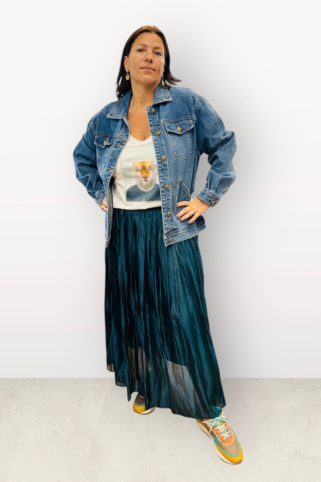 Charizma - Jean Σκούρο Πουκάμισο ή Μπουφάν Με Ασύμμετρες Τσέπες