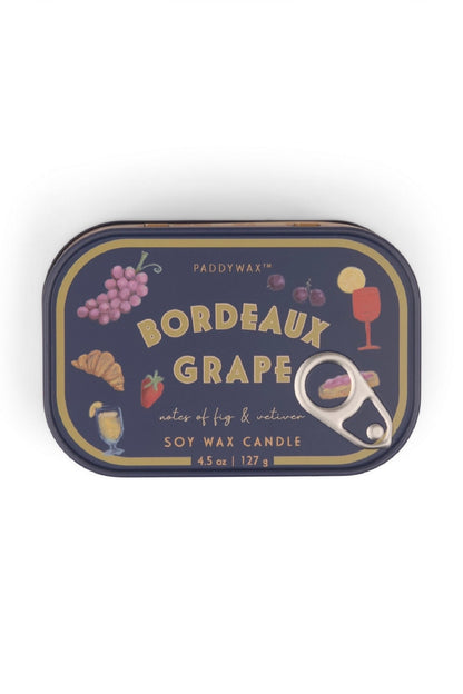 Paddywax Bistro Grapes - Φυτικό Κερί 127gr σε μεταλλικό δοχείο-κονσέρβα Bordeaux Grape