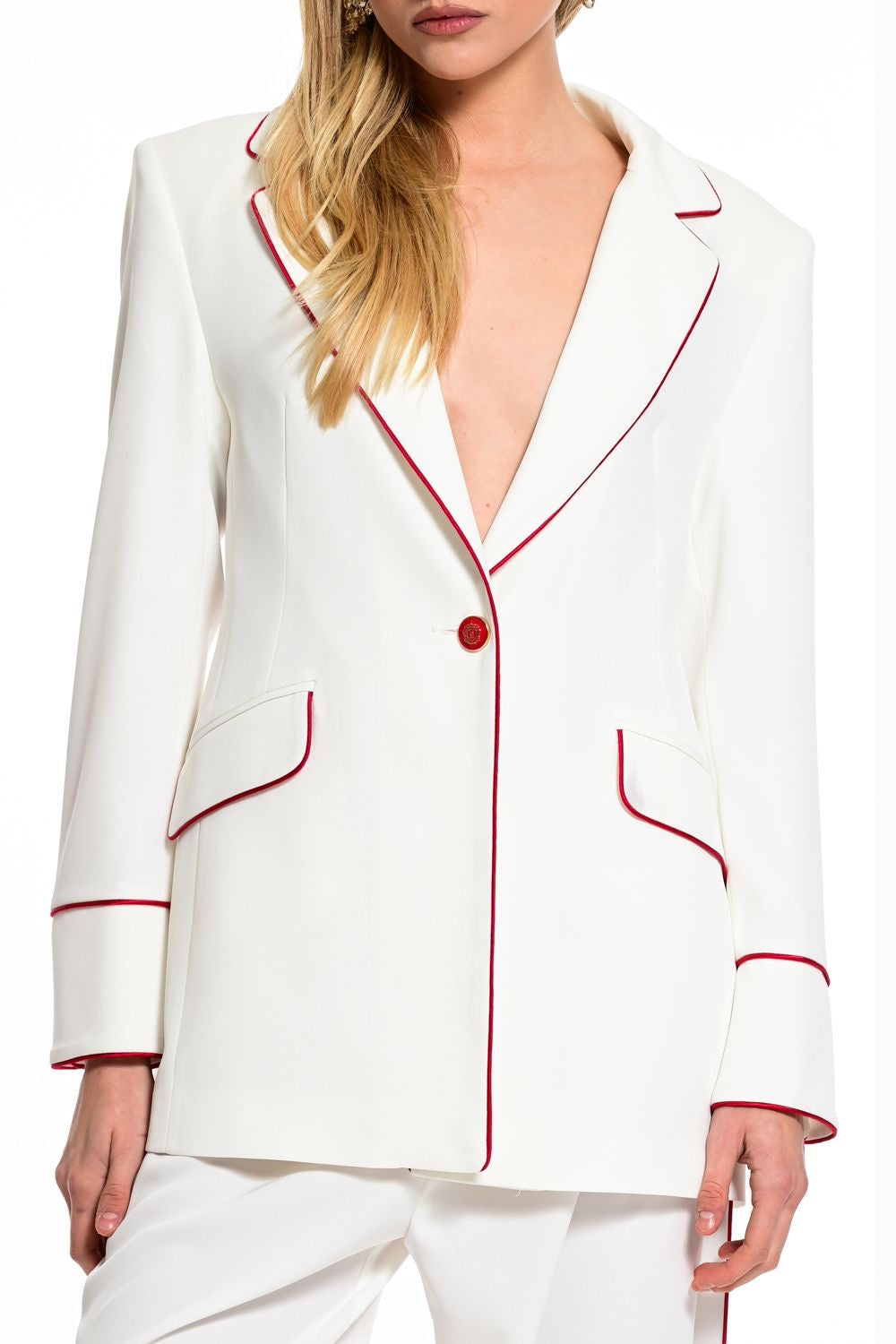 We Coss - Oversize Blazer με Κόκκινα Details