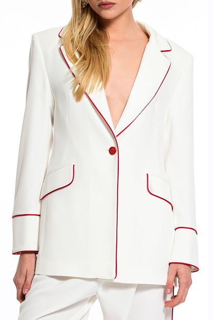 We Coss - Oversize Blazer με Κόκκινα Details