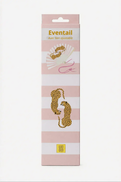 Woom – Pink Stripes Leopard Βεντάλια με Λουράκι Ώμου & Gift Box