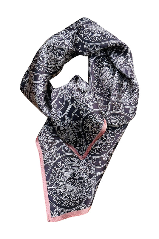 Charizma  - Μαντήλι Μεταξωτό Brown Paisley