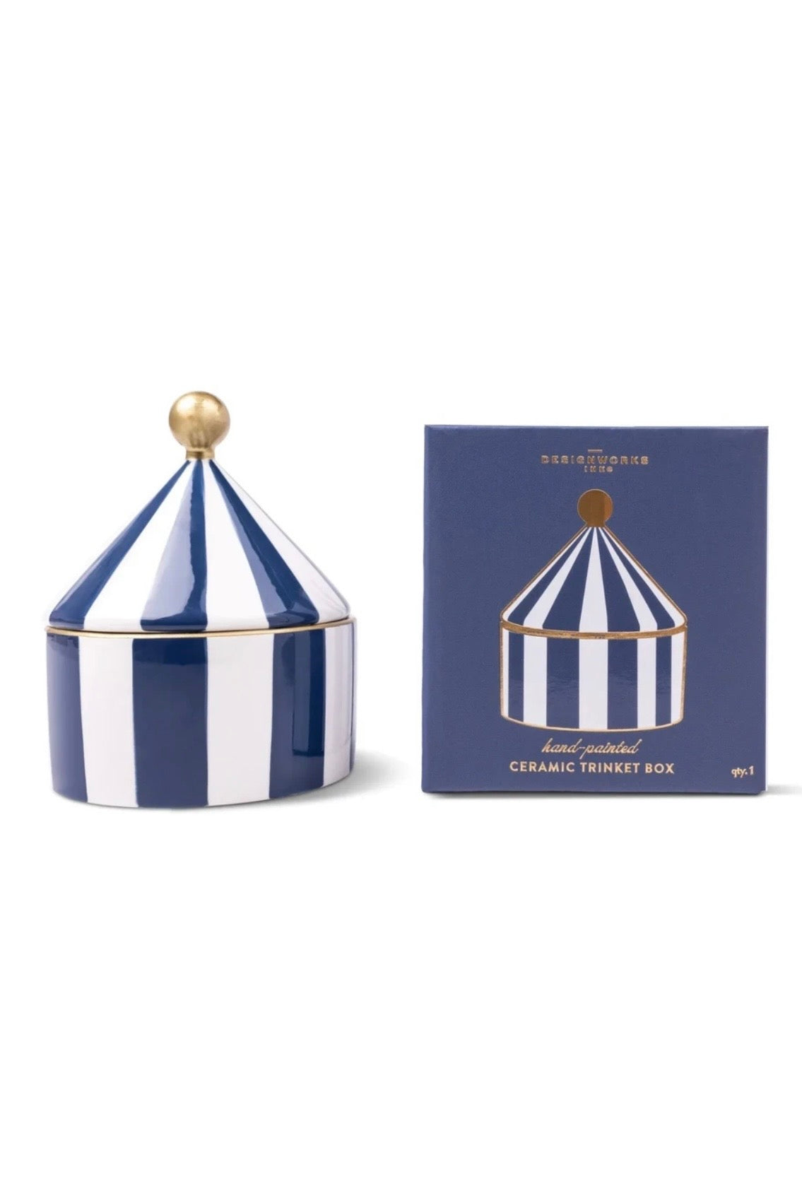 Designworks Navy Stripe - Κεραμικό Κουτί Αποθήκευσης