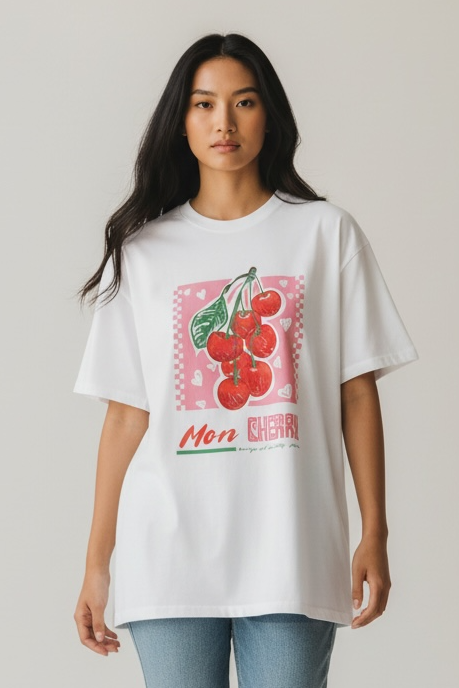 Charizma - Oversized Μακό T-Shirt Baby Mon Cherry