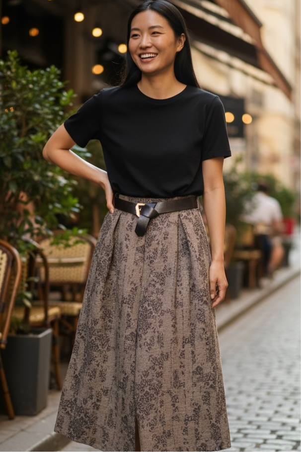 Charizma- Φαρδιά Παντελόνα με Πιέτες & Λάστιχο στη Μέση