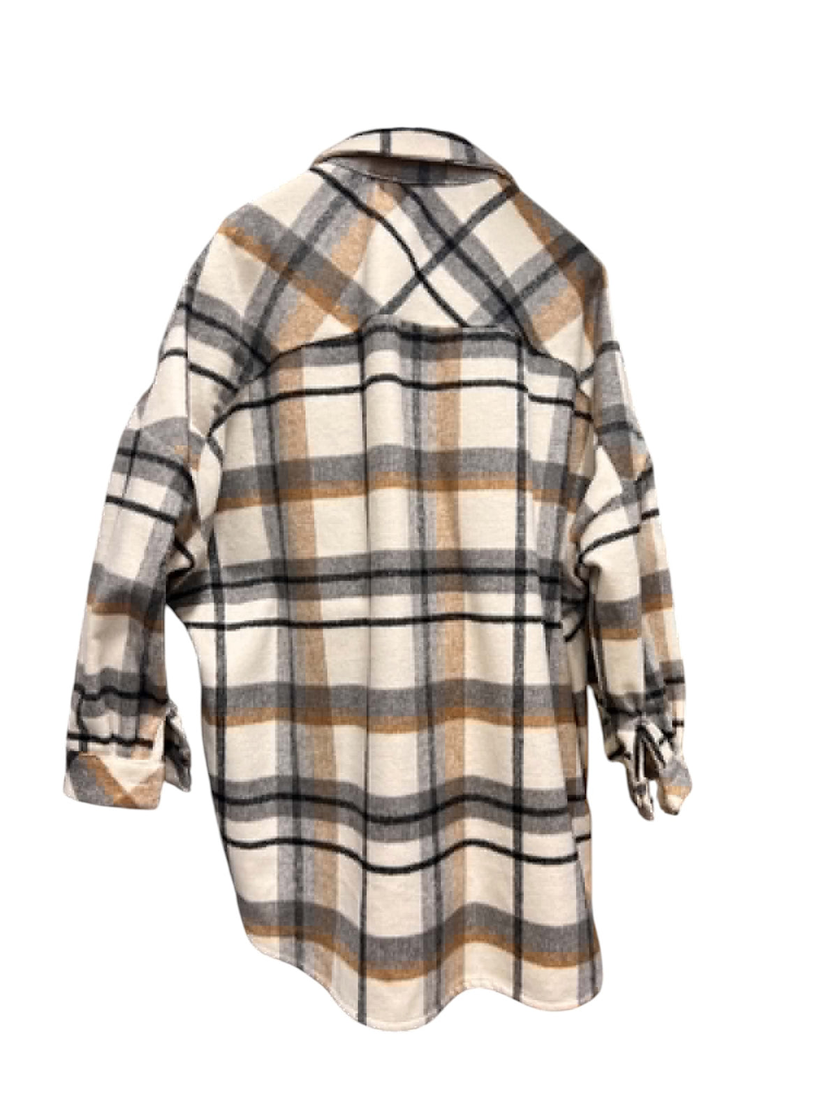 Figaro - Καρό Overshirt Jacket με Τσέπες σε Εκρού, Γκρι & Camel