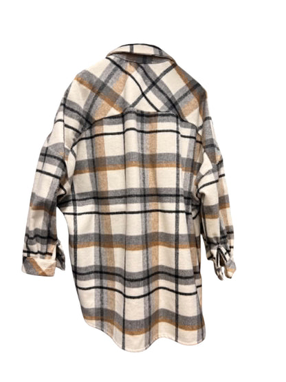 Figaro - Καρό Overshirt Jacket με Τσέπες σε Εκρού, Γκρι & Camel