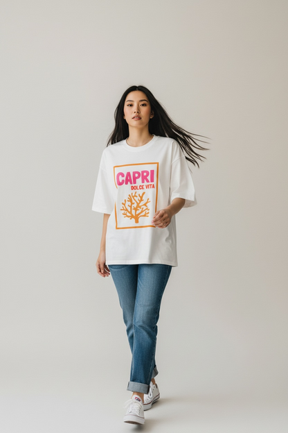 New Age Oversized Μακό T-shirt Capri Dolce Vita