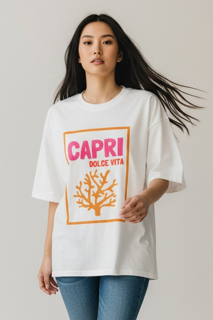 New Age Oversized Μακό T-shirt Capri Dolce Vita