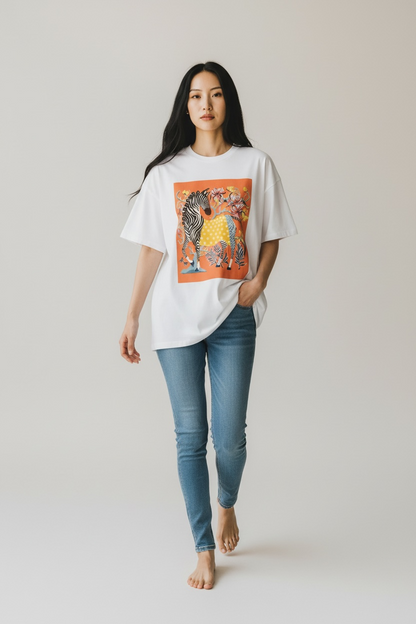 Charizma - Oversized Μακό T-shirt Zebra Horse 26