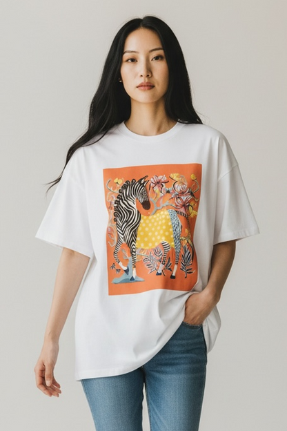 Charizma - Oversized Μακό T-shirt Zebra Horse 26