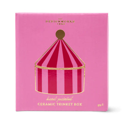 Designworks Pink Stripe - Κεραμικό Κουτί Αποθήκευσης