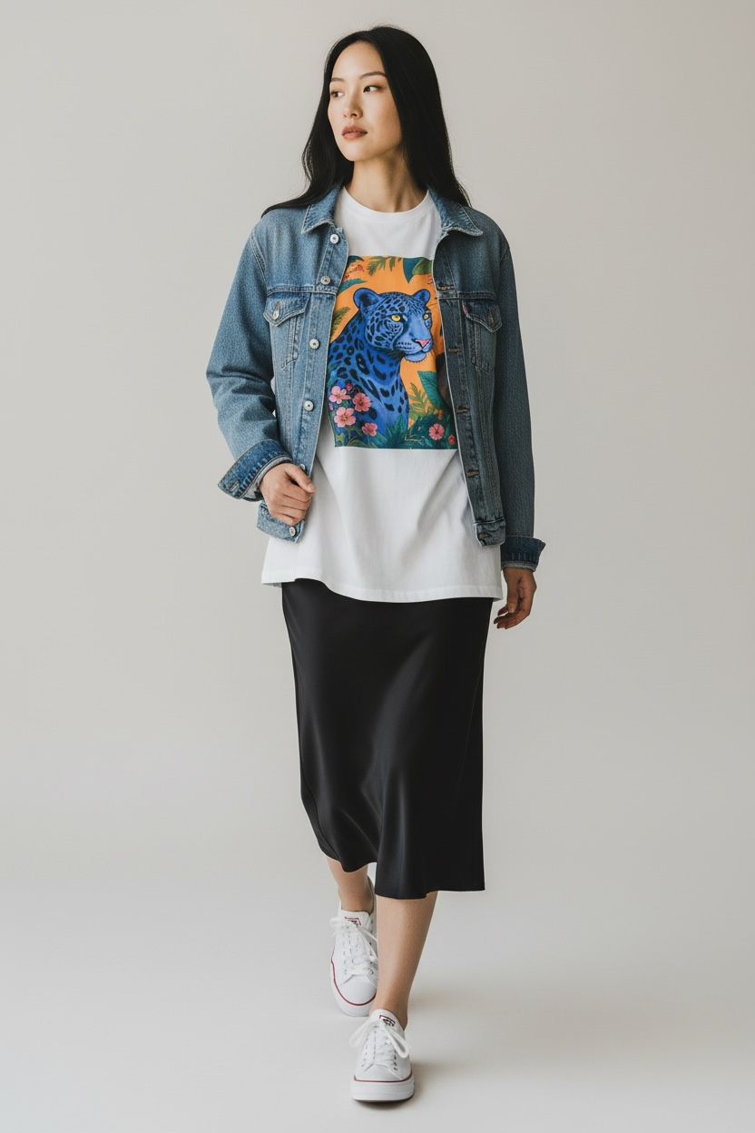 Charizma - Oversized Μακό T-shirt Blue Panther