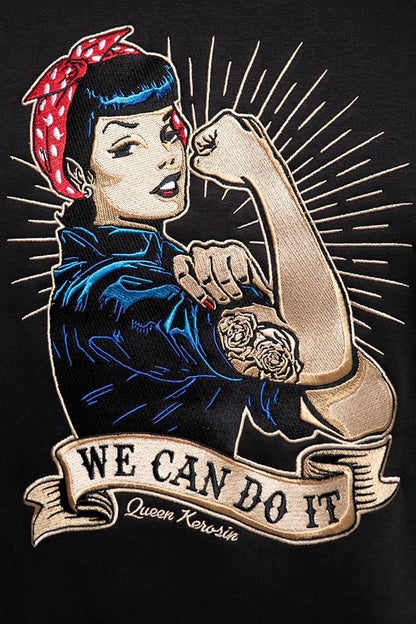 Queen Kerosin - Κολεγιακό Τζάκετ «We Can Do It» Μαύρο