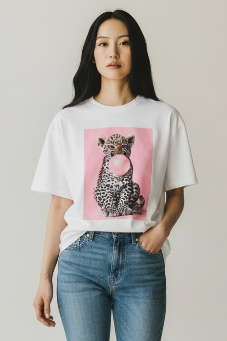 Charizma - Oversized Μακό T-Shirt Baby Panther Bubble Gum