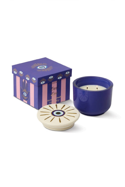 Paddywax Charmed Evil Eye Incense & Smoke - κερί σόγιας σε μπλε γυάλινο δοχείο 226gr,