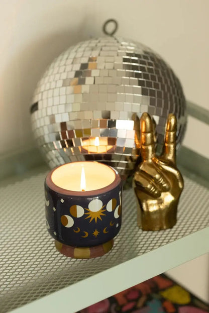 Paddywax A dopo  Moon Phases - Κεραμικό κερί σόγιας, Jasmine & Rose 226gr & Σπίρτα 75 τεμ
