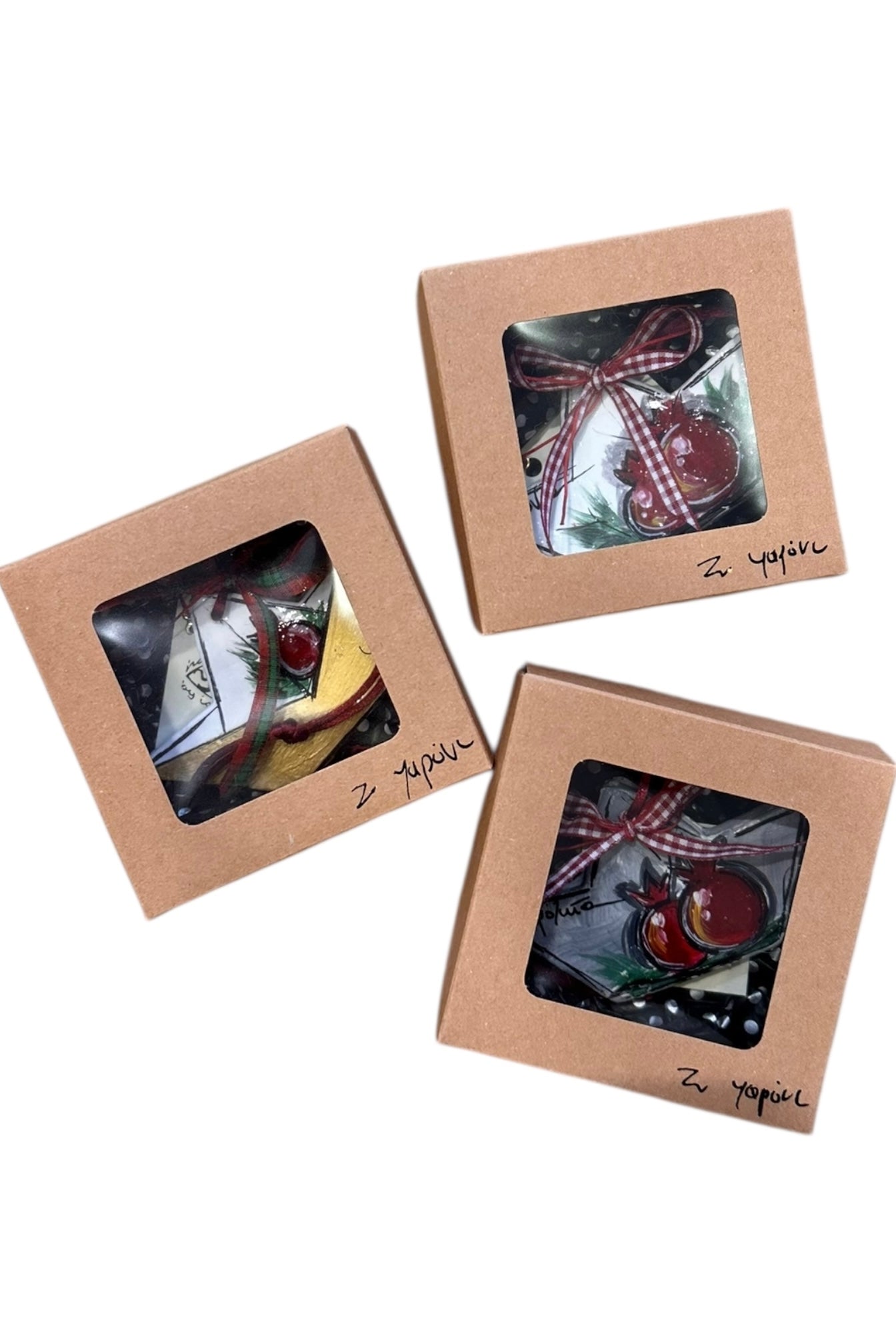 Ψαρόνι - Κεραμικό Γούρι Μικρό Καραβάκι Ρόδια Λευκό