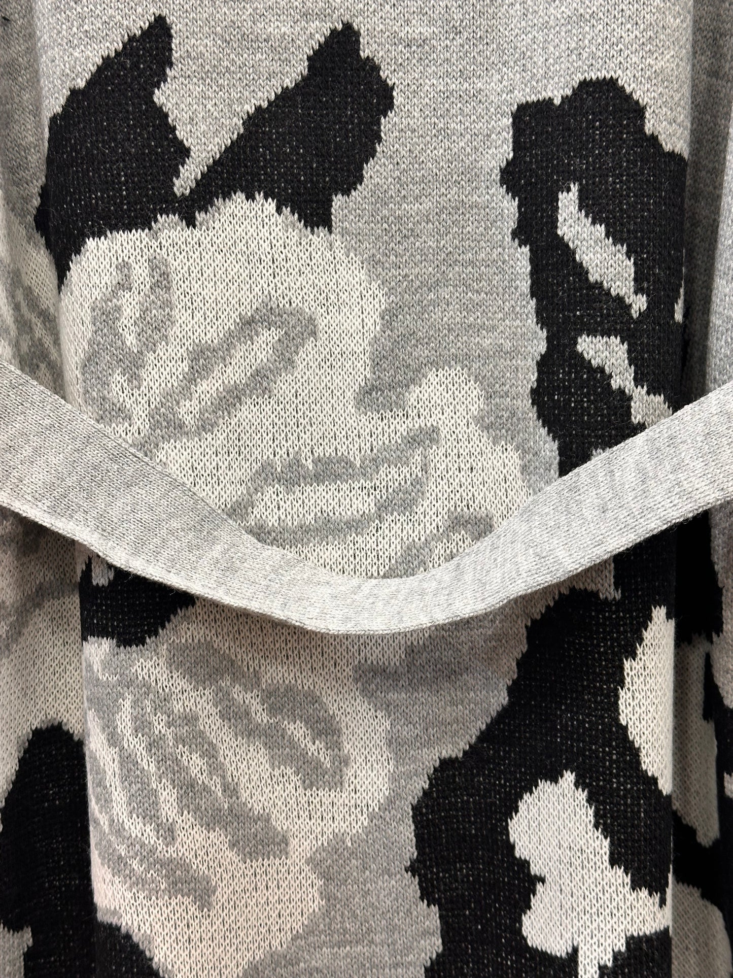 Figaro - Πλεκτή Μακριά Ζακέτα Belted Knit Γκρι