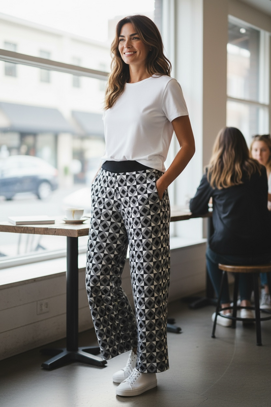 Figaro - Παντελόνα Πλεκτή Με Γεωμετρικό Μοτίβο