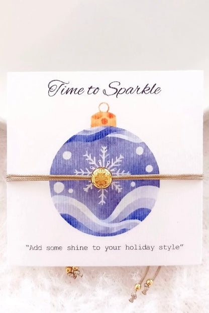 Queen Handmade Creations - Βραχιόλι Χιονοστιβάδα με Χρυσό Επιχρυσωμένο Στοιχείο σε Κάρτα Δώρου