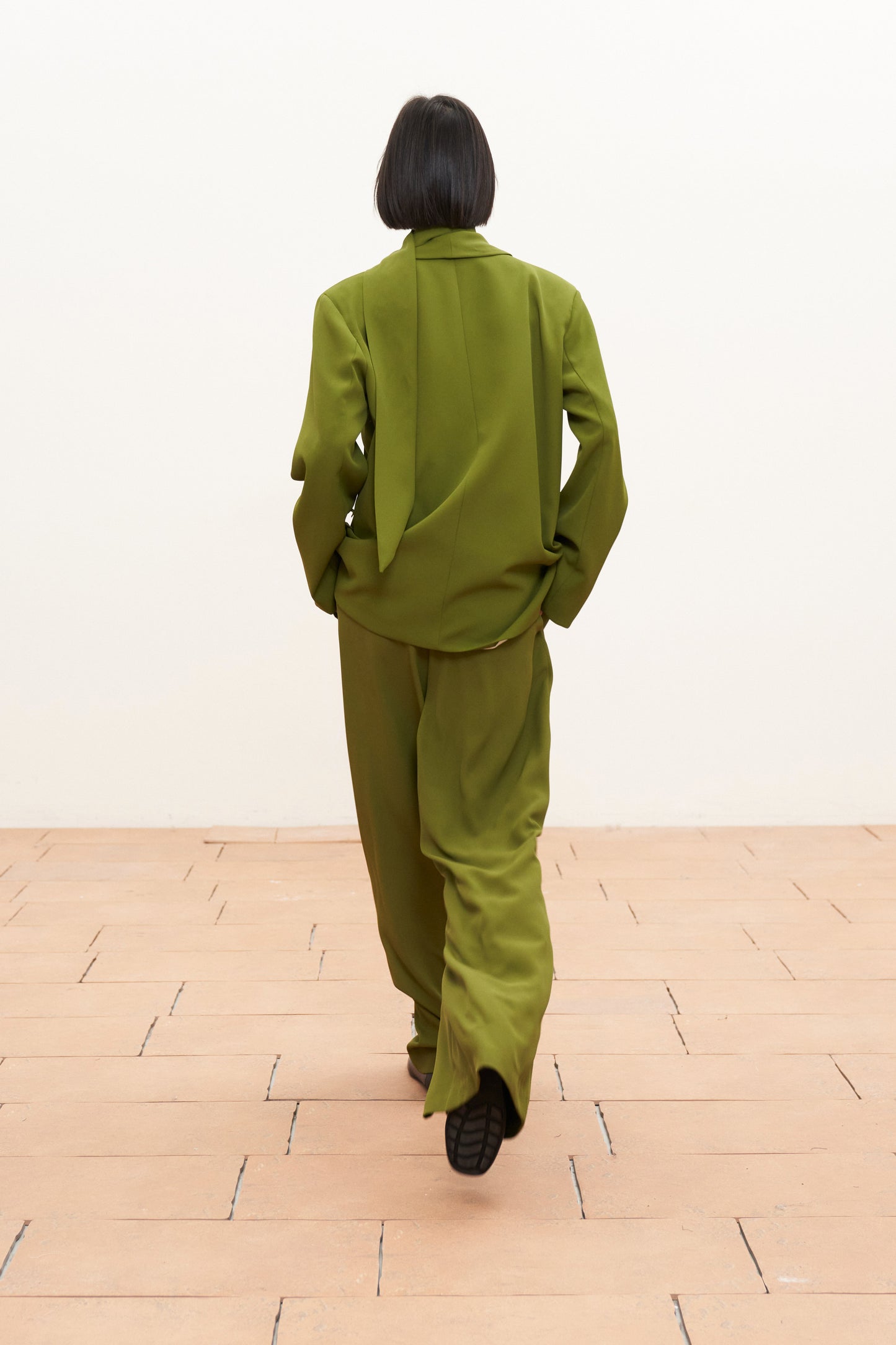 Lumina - Σακάκι με Ζώνη και Βάτες Πράσινο