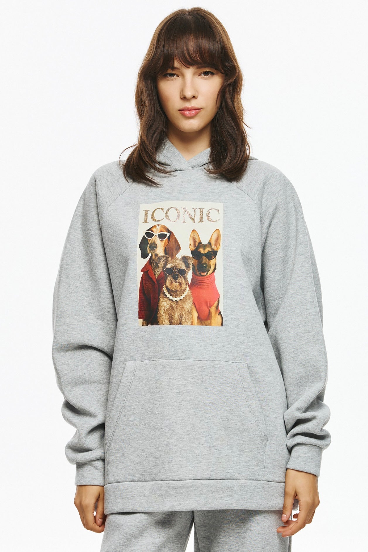 Unitee- Φούτερ Μπλούζα Γκρι με Κουκούλα Iconic