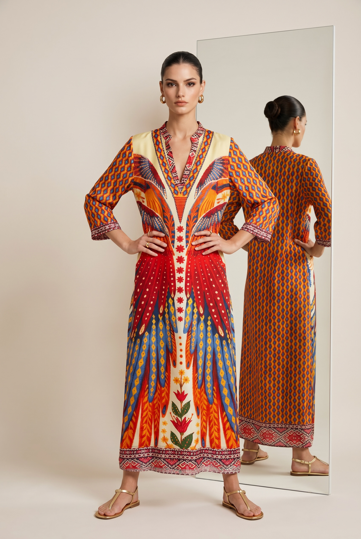 New Age - Premium Limited Edition Maxi Φόρεμα Καφτάνι Symi - T5