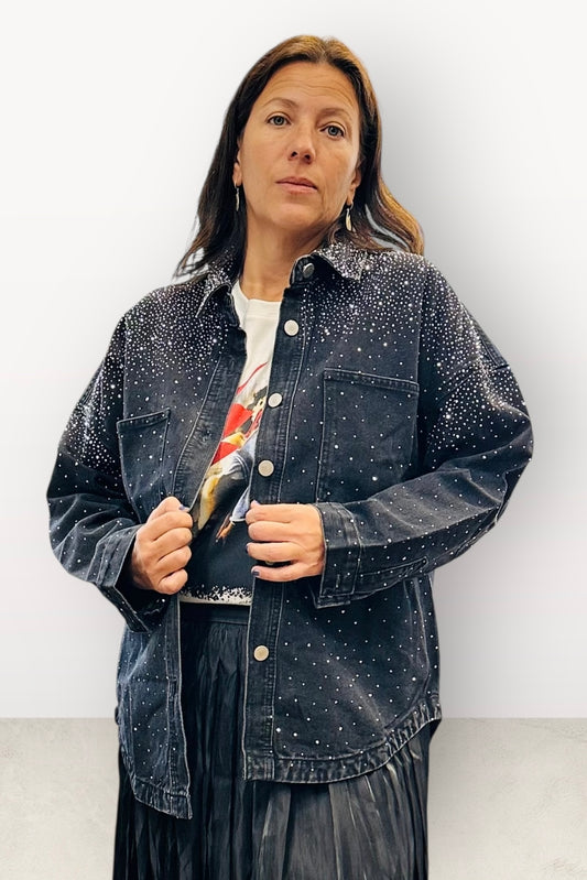 Charizma  - Starlight Jean - Τζιν Πουκάμισο ή Μπουφάν Με στρας Μαύρο