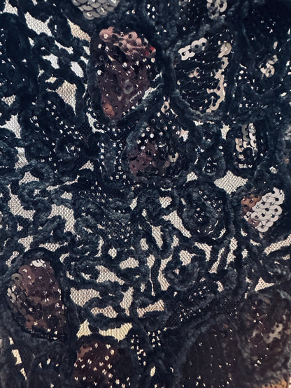 Figaro - Glam Lace & Sequin Knit Πουλόβερ Μαύρο