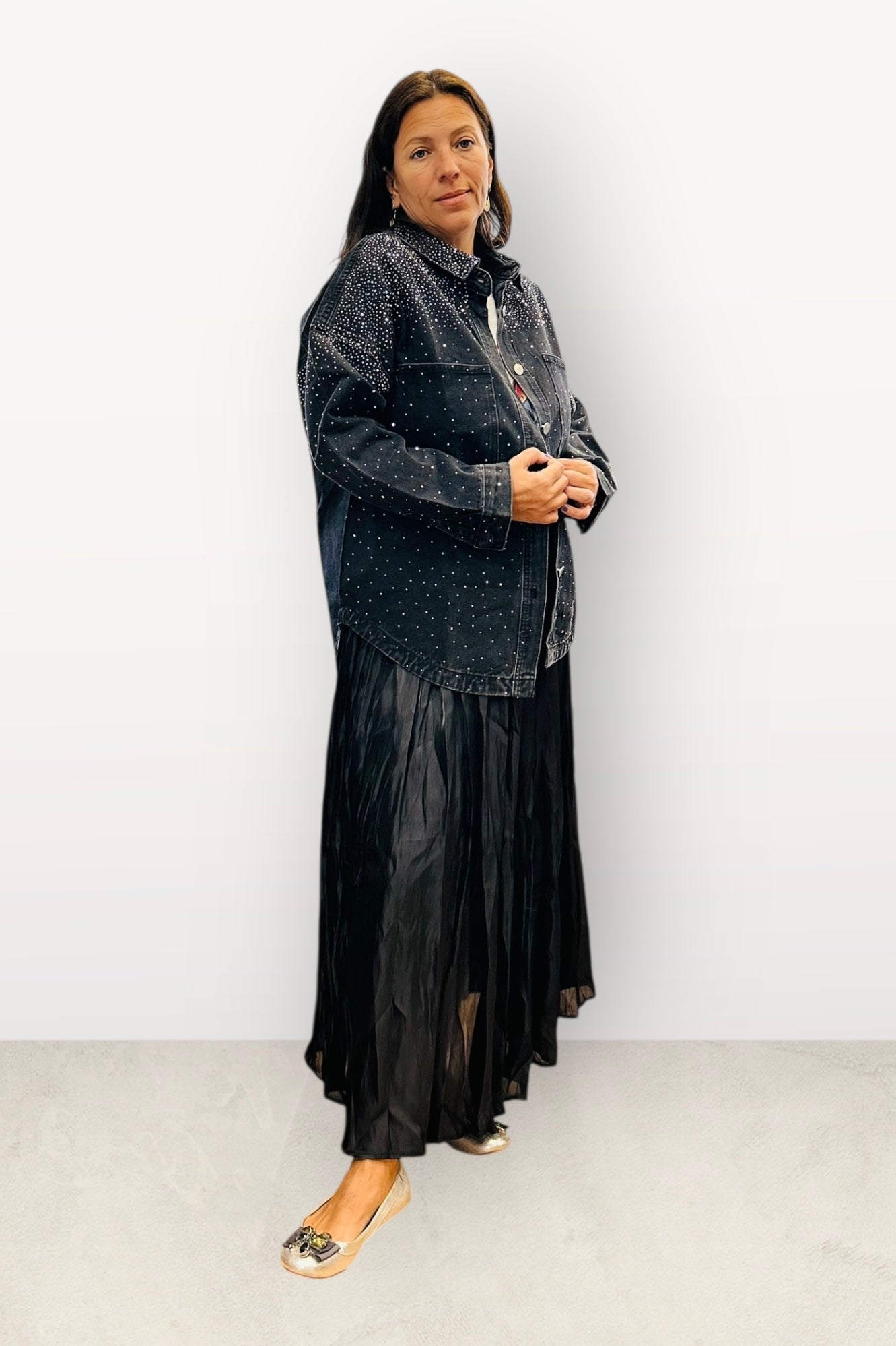 Charizma  - Starlight Jean - Τζιν Πουκάμισο ή Μπουφάν Με στρας Μαύρο