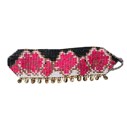 Needs & Pins - Βραχιόλι Floral – Κόκκινο Ροζ