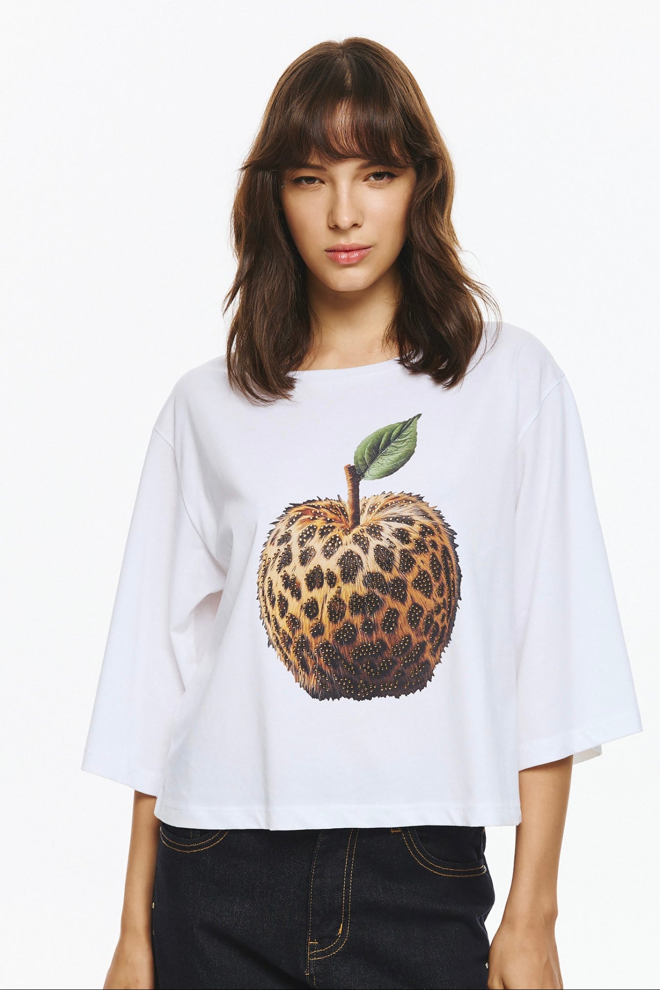 Unitee- T-shirt Μήλο Λεοπάρ