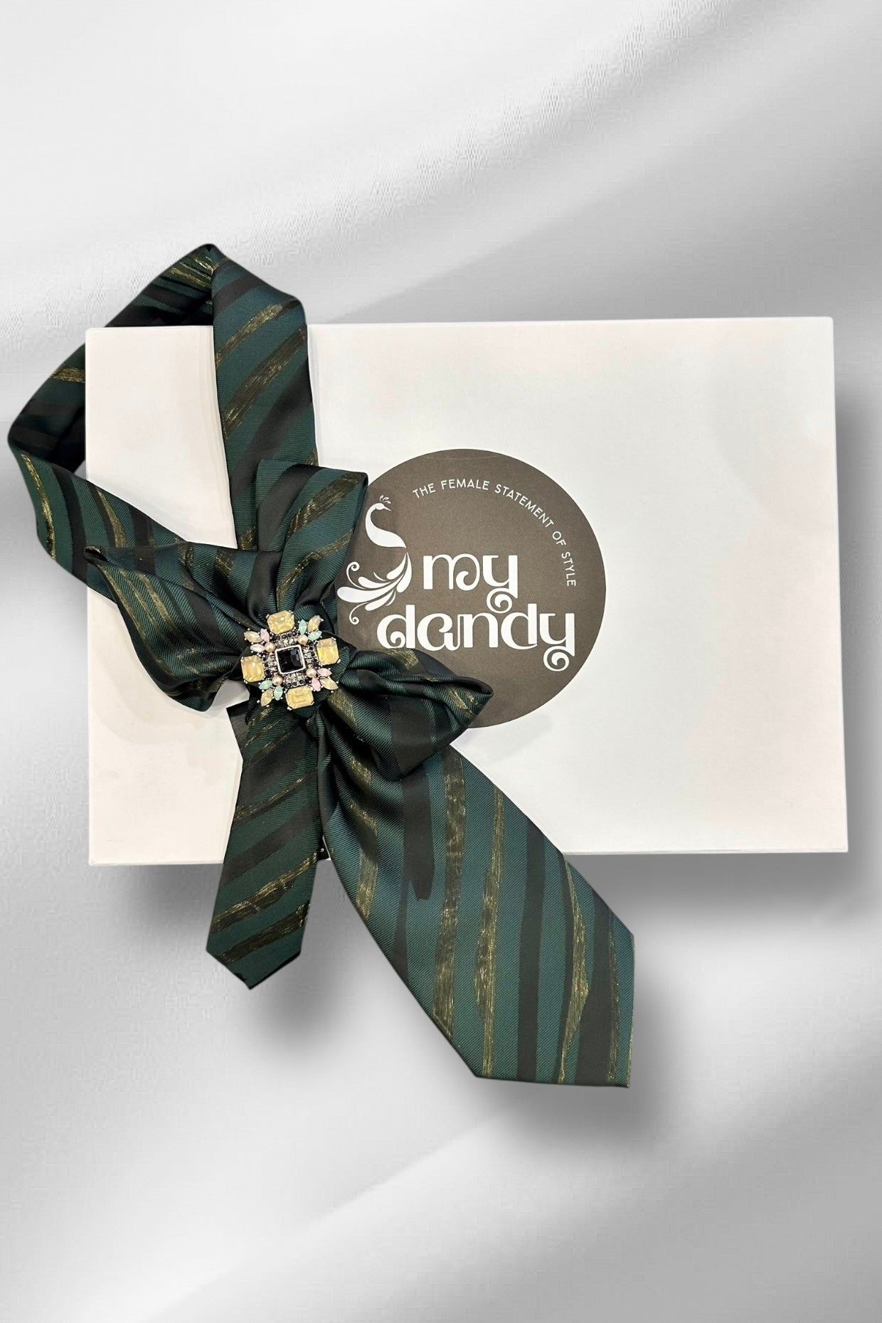 My Dandy- Ascot Necktie Emerald Noir