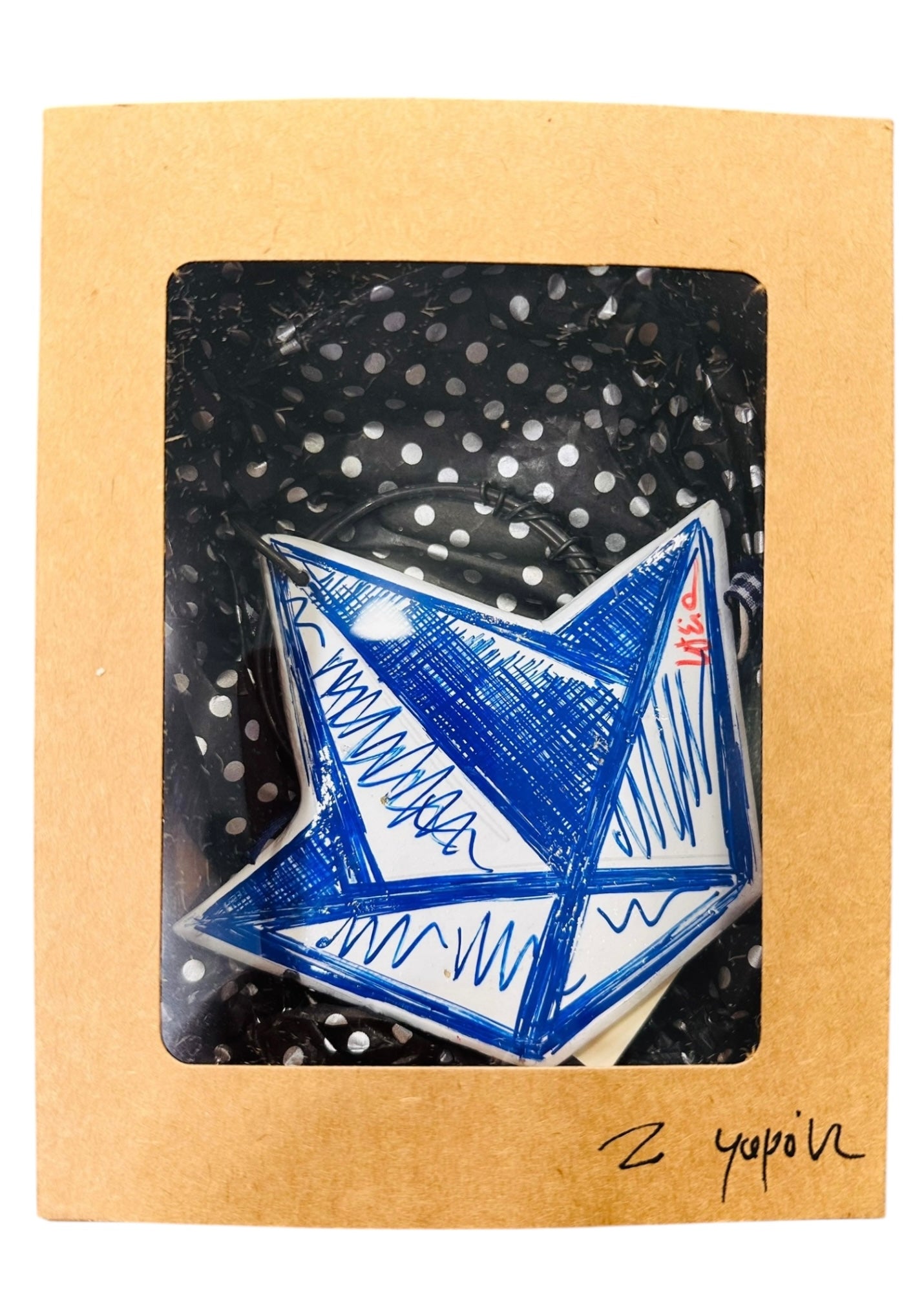 Ψαρόνι - Κεραμικό Γούρι «Χάρτινο το Καραβάκι» Μπλε