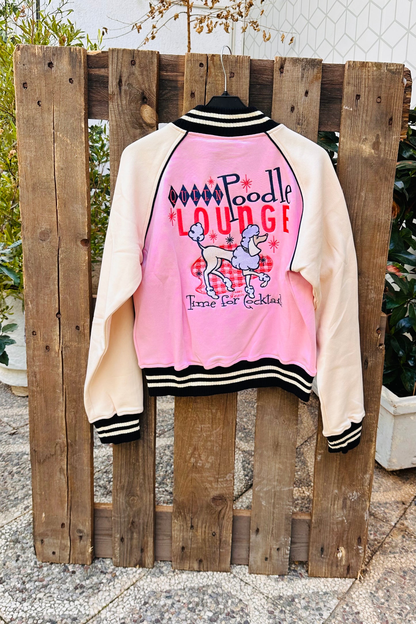 Queen Kerosin - Κολεγιακό Τζάκετ «Poodle Lounge» Ροζ