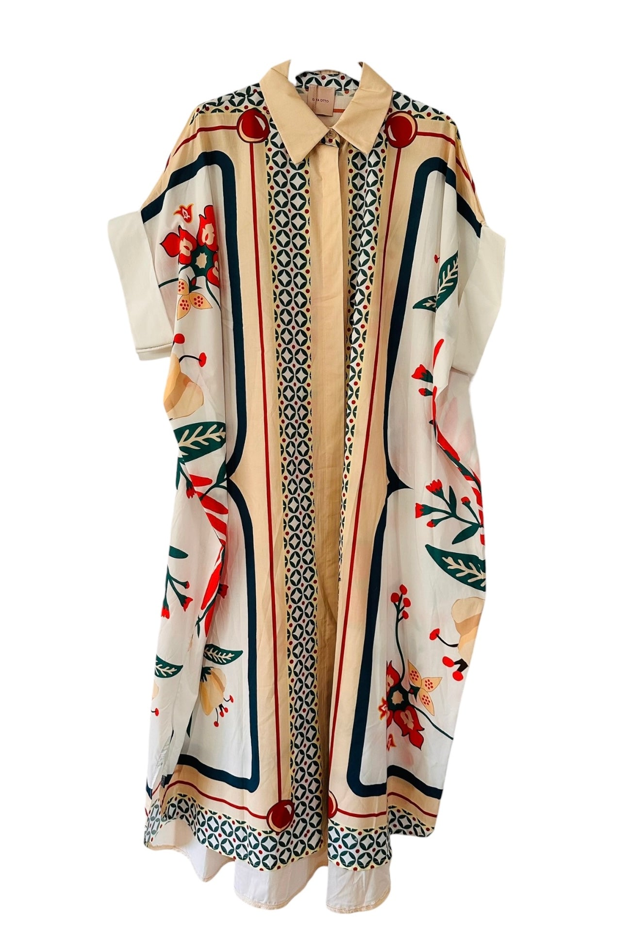 Zeta Otto - Αέρινο Shirt Φόρεμα με Διπλό Print & Floral Μοτίβα 2
